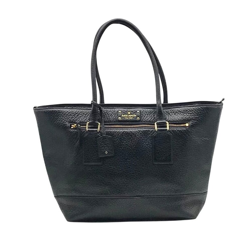 Kate Spade Black Pebbled Leather Bay Street Harmony Tote Bag
